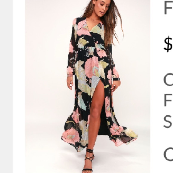 Lulus Dresses & Skirts - Wondrous Water Lillies Floral Print Maxi Dress